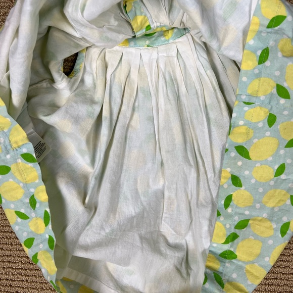 Baby Boden Lemon Print Dress in Blue 100% Cotton - Picture 7 of 8